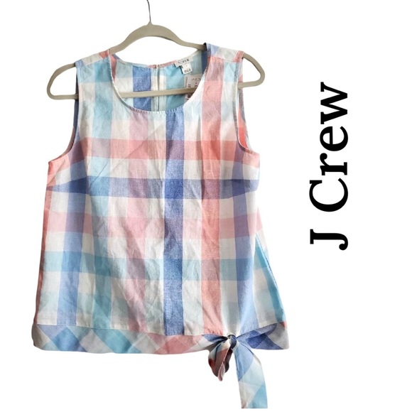 J Crew Plaid Sleeveless Top Sz 4 EUC - Picture 1 of 9